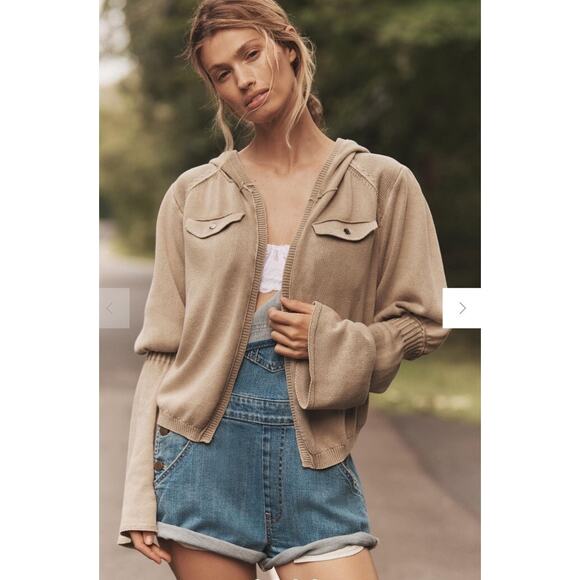 Pilcro Anthropologie Knit Utility Hoodie Jacket Size Medium NWT - Picture 1 of 8